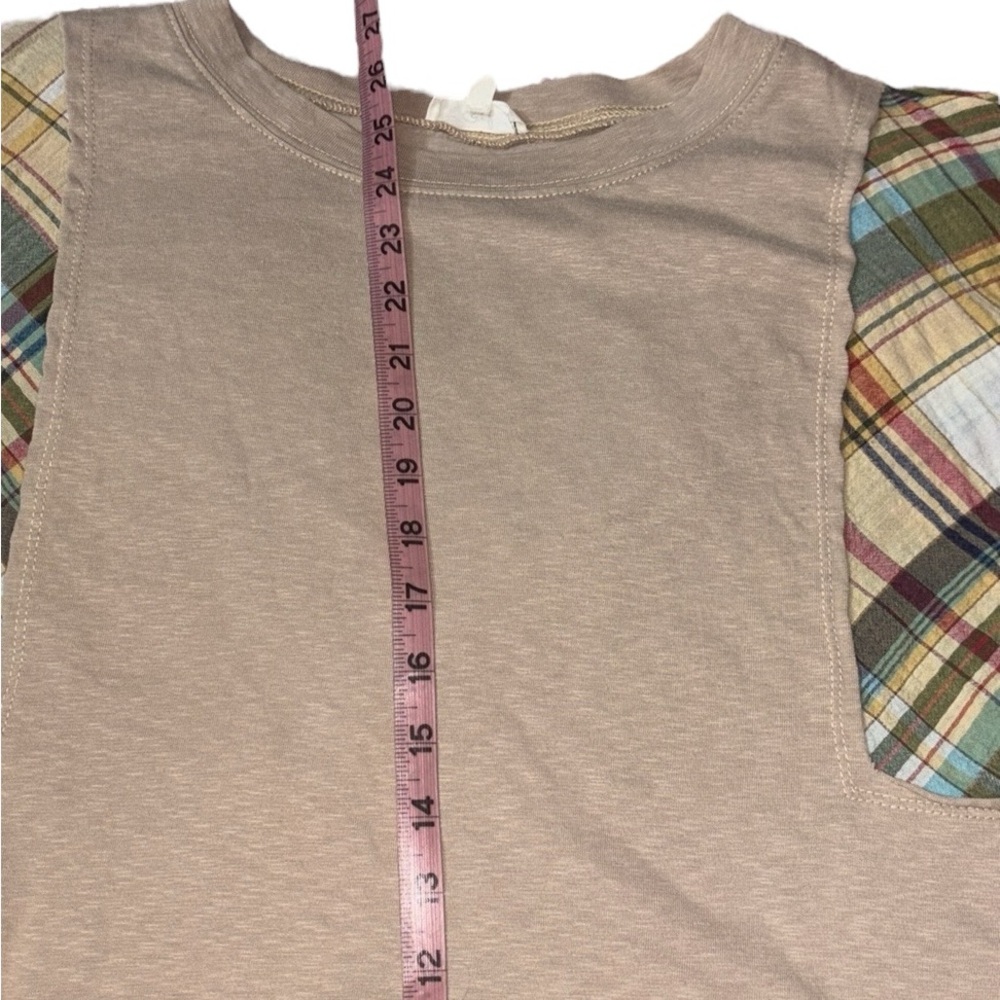 Easel Tan Top with Multicolor Sleeves - Picture 8 of 8